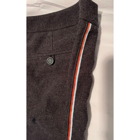 Vintage Anthropologie Gray Felt Trousers Womens 4 NWT Stripe Down Side Wide Leg - Picture 5 of 6